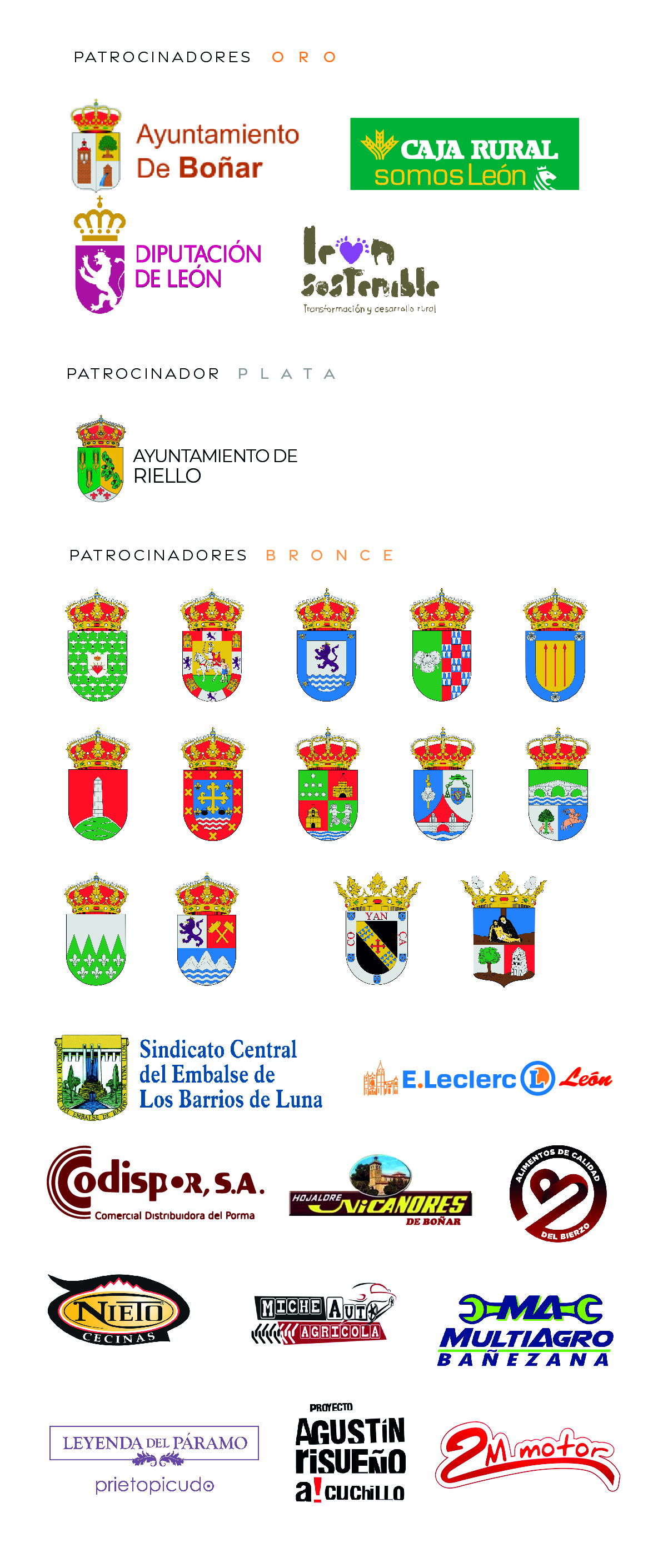 Patrocinadores de los II Premios Agro León